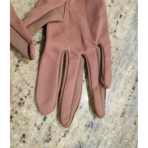 Vintage Size S/M Pink Stretch Nylon Formal 7.5" Gloves Cluster Bracelet Look - Picture 8 of 16